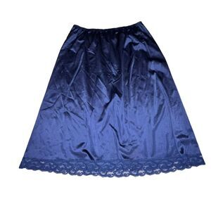 Vanity Fair Vintage Blue Lace Slip Skirt